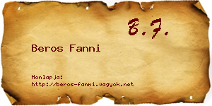 Beros Fanni névjegykártya
